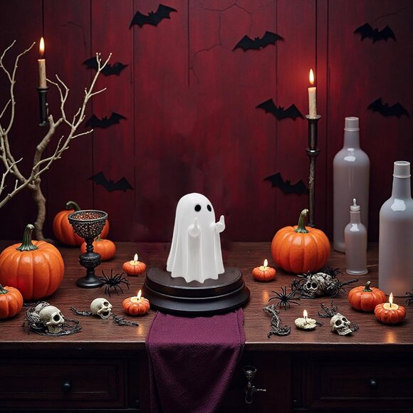Halloween Resin Ghost Middle Finger Figurine Statue Decorations For Home Decor - Picture 4 of 7